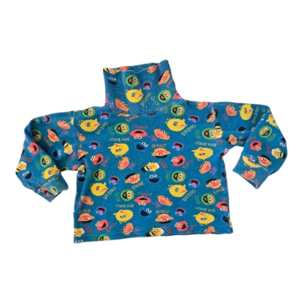Vintage 1990s Sesame Street Characters Turtleneck Top